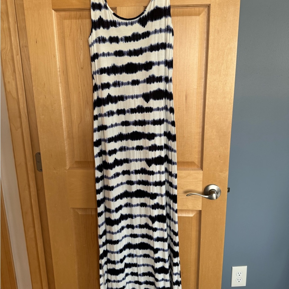 Tart Black and White Striped Maxi Dress